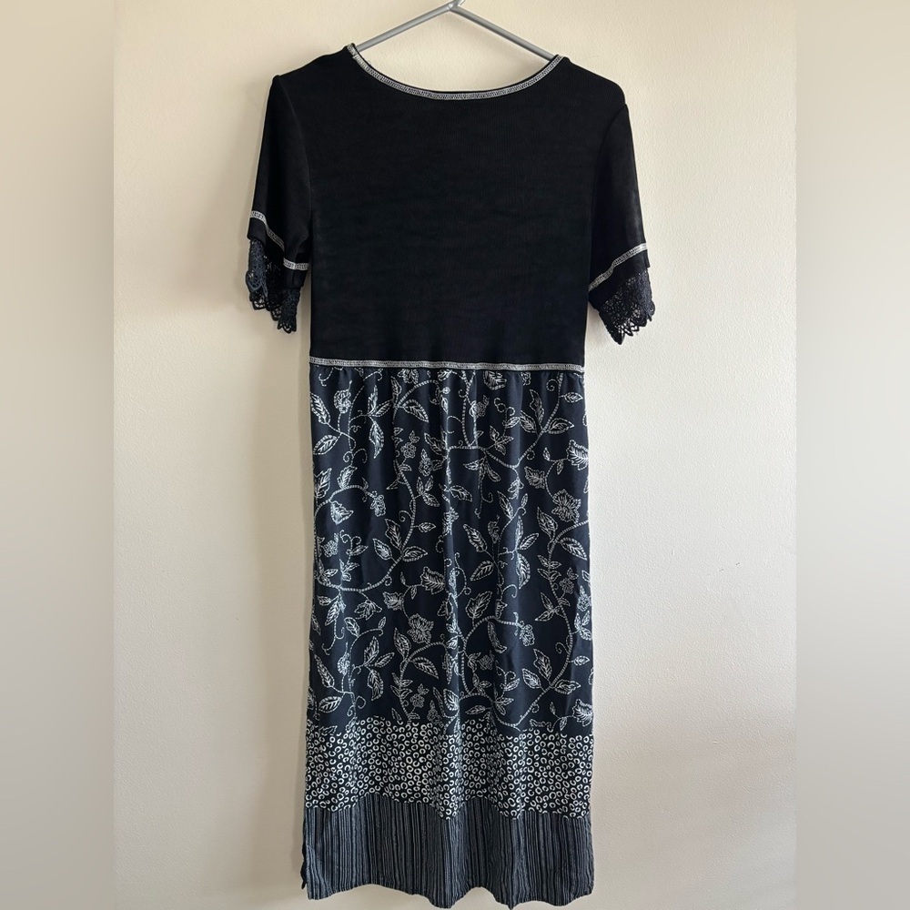 Molly Malloy vintage 90’s floral midi dress black size S - Picture 9 of 15